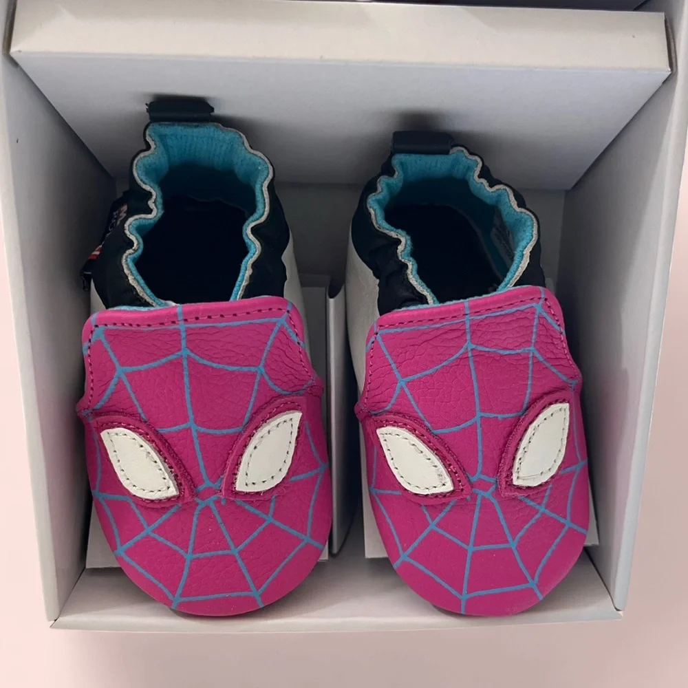 Robeez Marvel Spider-Man Soft Soles Baby Shoes - Pink Ghost-Spider (0-6 Months)